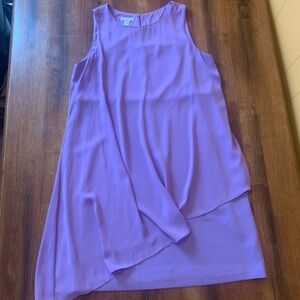 London Times Dress 12 Lilac Purple Sleeveless Lined Asymmetrical top layer